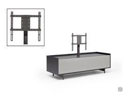 Detail der Vesa-Konsole und der mikroperforierten Tür in matt lackierter Ausführung