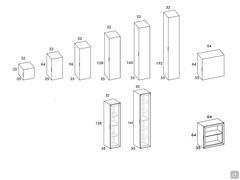 Drehtüren Hängeschrank Royal T.35 cm - Modelle und Maße