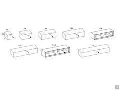 Hängeoberschrank Royal - Modelle & Maße T.46 cm (Klappentüren)