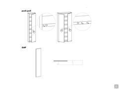 Wohnzimmerschrank mit Mittelfach Lounge - Öffnung über Push-Pull oder Gap-Griffmulde-Griff