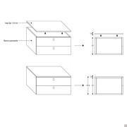 Basiselement mit Schubladen Plan - komplett mit Abdeckplatte in gleicher Farbe cm p.1,4