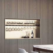 Bar Fach Lounge mit Frontalgravuren Linie aus Holz in Eiche Vintage Grau