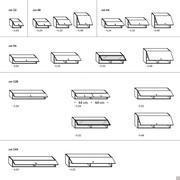 Modelle und Maße des Plan Hängeschrankes mit Klapptür nach oben (Breite von 32 - 48 - 64 - 96 - 128 - 144 cm)