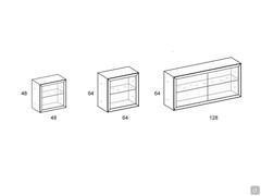 48, 64 und 128 cm breite Elemente mit Doppeltüren