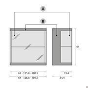 A: Glas transparent grau // B: Siebdruck bleifarben