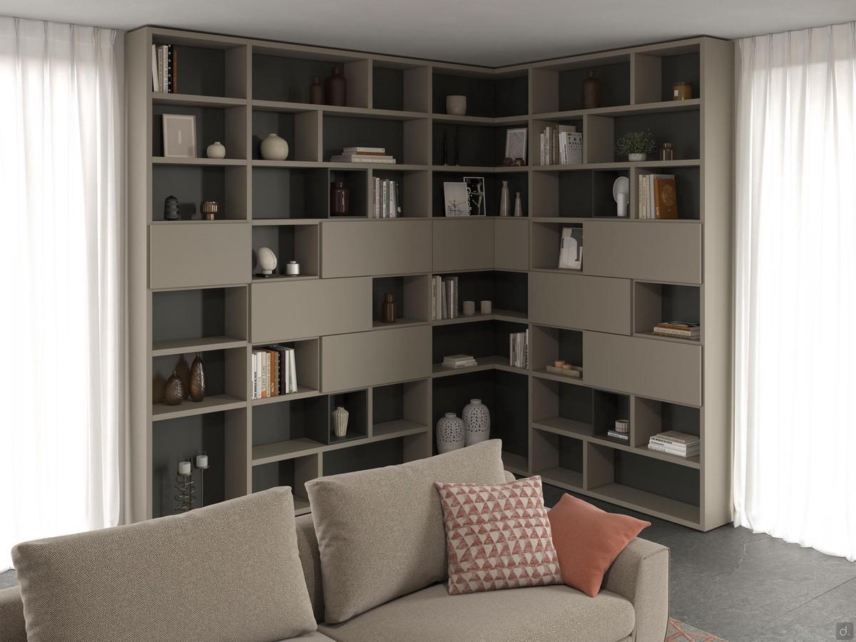 Corner bookcase with doors Aliant 10