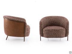 A view of the Bailey armchair from the front and the side