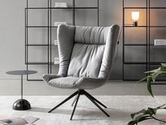 Winding and swivel armchair Colibrì by Bonaldo in soft version