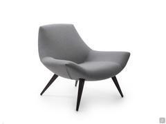 Agata Lounge chair with low backrest and wengé wooden feet