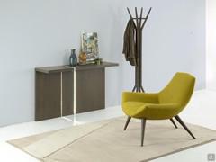 Agata low lounge armchair in mustard yellow fabric