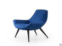 Agata Lounge chair covered in fabric, 100% blue cotton