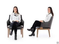 Seating proportions and ergonomics of the armchair Velis