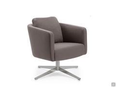 Rubina swivel occasional chair with chromed metal spoke base (spoke base not available, see picture at bottom of gallery to view new model)