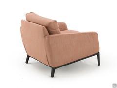 Back view of medea armchair with cushions in feather