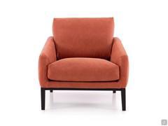 Living room armchair Medea leather Tivano Coral