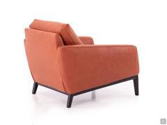 Backrest view of the Medea leather Tivano armchair