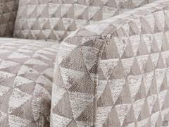 Detail of Tamerice fabric upholstery with geometric patterning