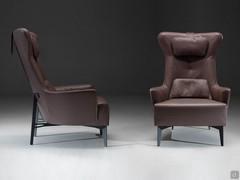 Laurel Bergere armchair in leather