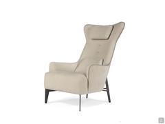 Laurel armchair with mono-colour upholstery and metal structure