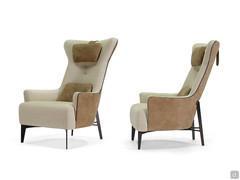 Bergere design armchair Laurel in the two-tone version