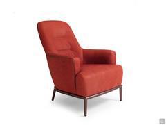 René armchair with tall, reclined backrest 