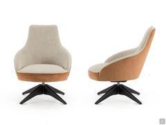 Front and side view of Ingrid armchair with medium backrest