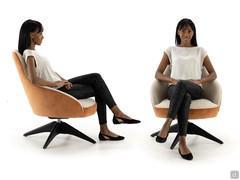 Example of the seat and proportions of the chair Ingrid with medium backrest