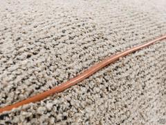 Detail of the profile on the seat cushion made of leather to match the shell