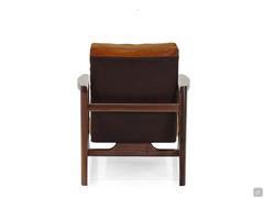 View of the back of the Halley armchair in solid wood