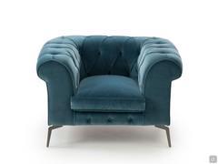 Front view of Bellagio button tufted armchair