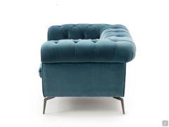 Side view of Bellagio button tufted armchair