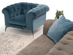 Bellagio tufted armchair covered in velvet, style and design