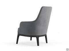 Two-tone armchair with armrests Michela with soft, rounded lines