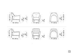 Lynn elegant armchair - models and measurements