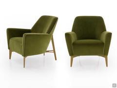 Elegant living room armchair Lynn in green velvet Azimut 505