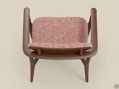 Victoria armchair with fabric cover and structure in Canaletto Walnut