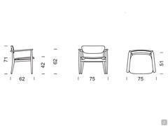 Victoria armchair - schematics and measurements