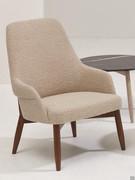 Sophos modern upholstered armchair with high back and bouclè fabric cover