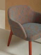 Sophos modern upholstered armchair with distinctive abstract pattern upholstery