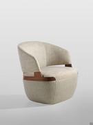 Upholstered swivel armchair with wooden frame Velis comfortable and refined