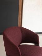 Upholstered swivel armchair with wooden frame Velis with upholstered backrest