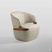 Velis upholstered swivel armchair with wooden frame