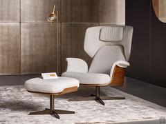 Olos Bergère modern reading armchair by Bonaldo with optional matching footrest