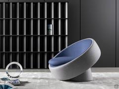 Globalove armchair with cone-shaped base and disc-shaped seat