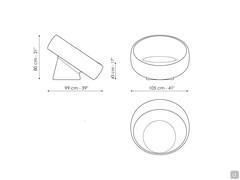 Design armchair Globalove by Bonaldo - dimensions