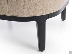 Details of the structure and feet made from solid beech wood in the Charcoal stained finish