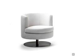 Charme armchair in white, with grosgrain piping to match the upholstery