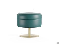 Charme pouf stool, also available as an optional extra to complement the armchair (with which it shares the swivel base)