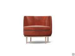 Charme single-colour armchair in the version with fixed four-foot base