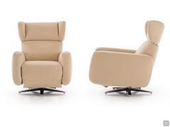 Frontal and lateral view of Iris relax armchair